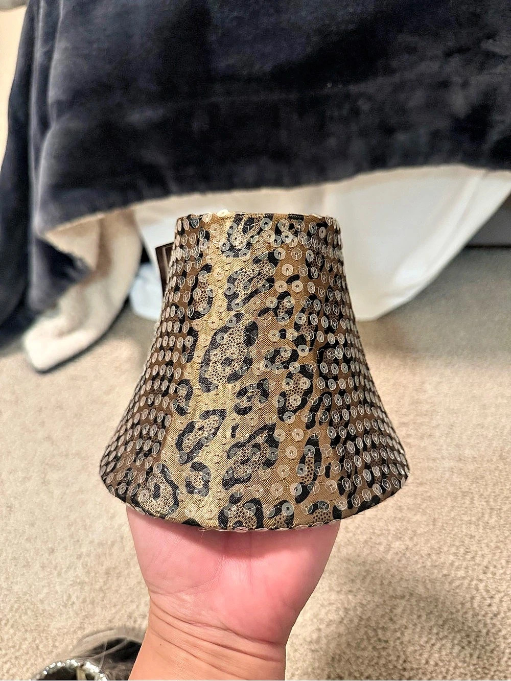 Kingsbury Home Leopard Print Sequin Mini Lamp Shades (Set of 6)